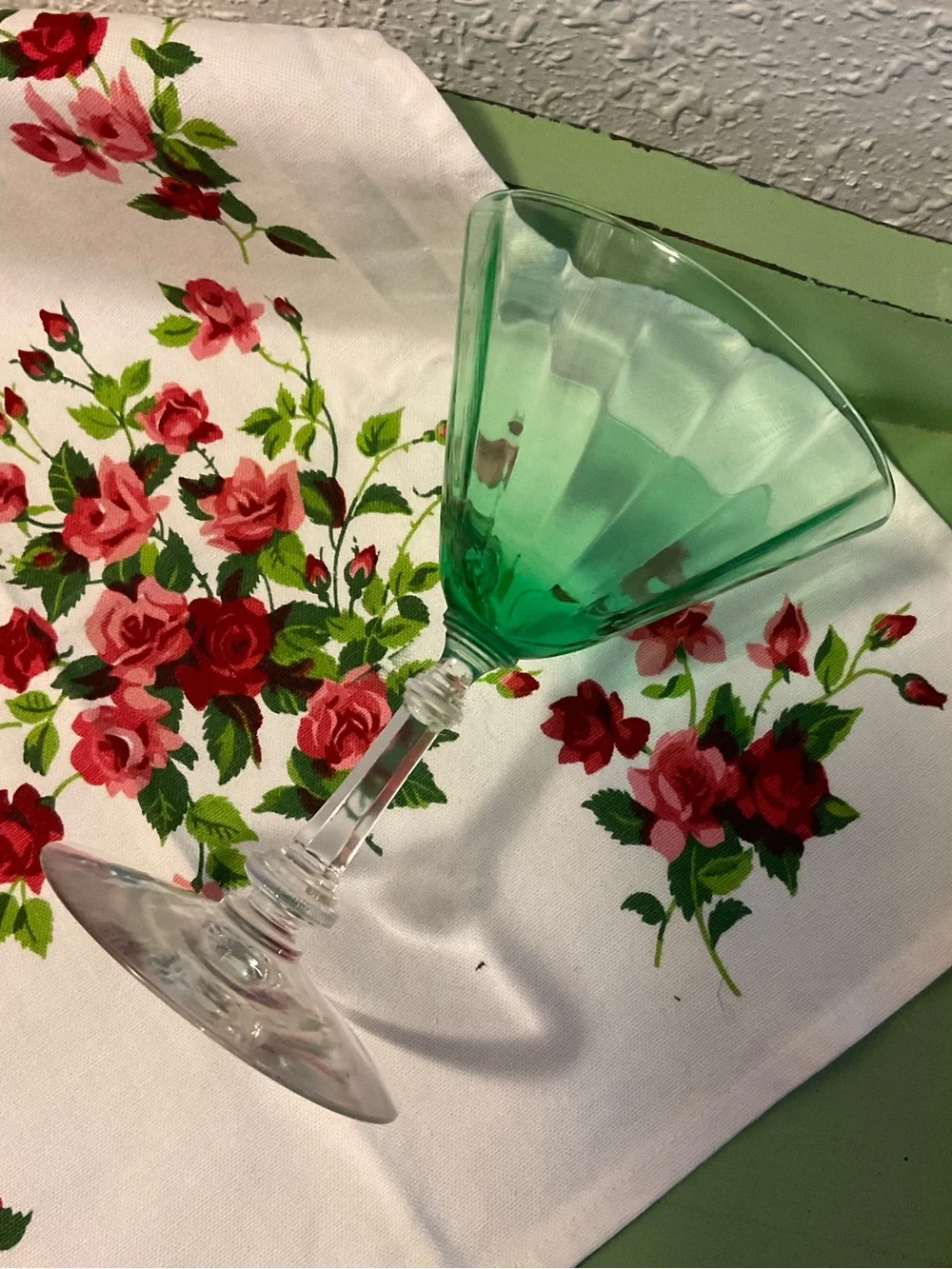 Vibrant Green Uranium martini glass